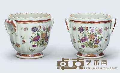QIANLONG (1736-95) A PAIR OF SMALL FAMILLE ROSE ICE-PAILS 